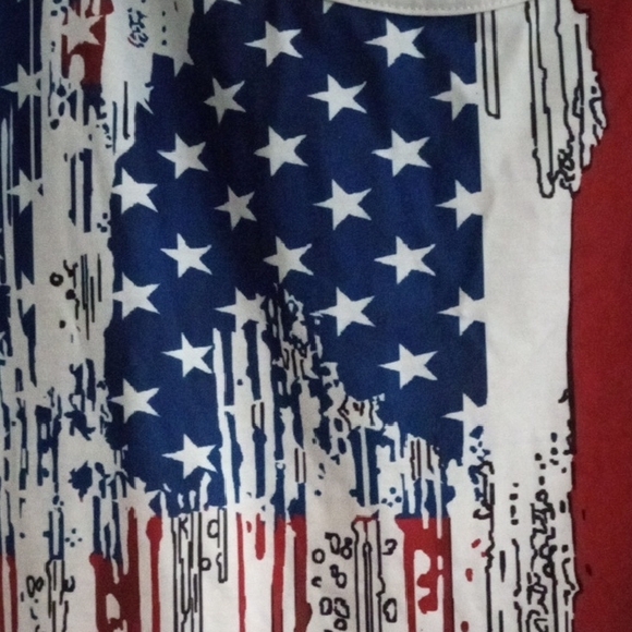 Sleeveless American Flag Graphic Tank Top - White, Blue & Red - Picture 2 of 8